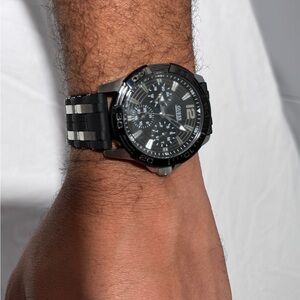 Guess Black and Silver Chronograph Watch